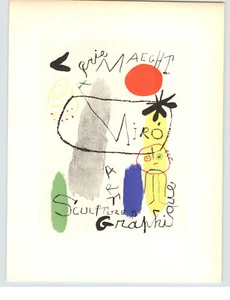1959 Mini Poster Joan Miro Lithograph ORIGINAL Print Art Sculptures Graphics - Picture 1 of 1