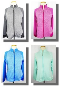 Nueva chaqueta simulada para mujer Cutter & Buck brezo y tonal a rayas con cremallera completa M 4 colores - Imagen 1 de 5