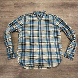 Fossil Shirt Mens Extra Large Blue Plaid Long Sleeve Button Up Casual Preppy - Picture 1 of 10