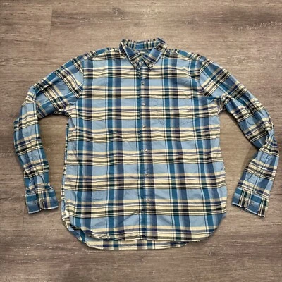 Fossil Shirt Mens Extra Large Blue Plaid Long Sleeve Button Up Casual Preppy - Image 1 of 4