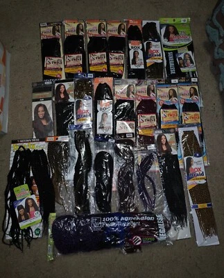 Lote Mixto 21+ Piezas de Cabello Varios Colores y Tamaños Mayormente 14" Foto 1 de 4