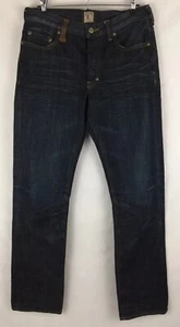 PRPS Barracuda Herren Denim Jeans Knopffliege Leder Tasche japanisch Gr. 30 x 34 - Bild 1 von 7