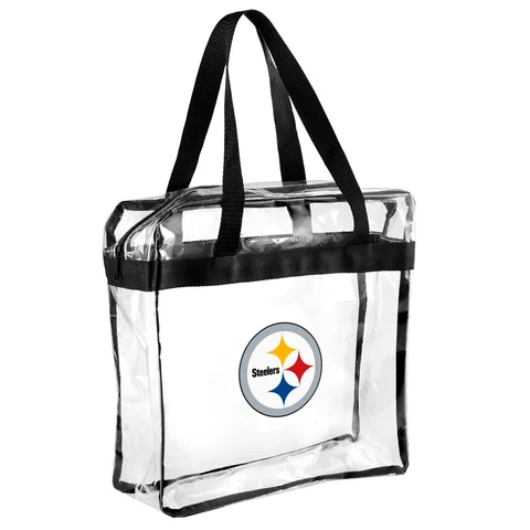 Pittsburgh Steelers Logo CLEAR Messenger Tote Bag Purse - Game Stadium Security Cover