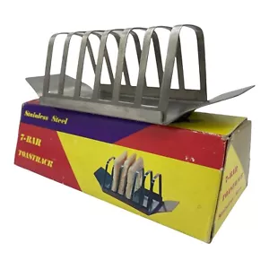 Vintage Toast Rack Stainless Steel Original Packaging Mid Century Modern 6 Slice - Picture 1 of 12