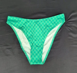 Cupshe Jacquard Wave Cheeky Bikini Bottom Women's Underwear Size Medium Green - Picture 1 of 10