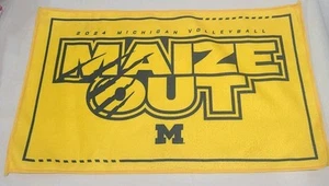 Michigan Wolverines Volleyball 2024 Maize Out Yellow Rally Towel ~ Used - Picture 1 of 2