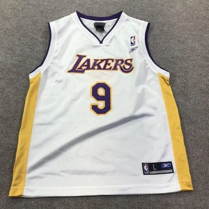 Camiseta deportiva juvenil grande blanca púrpura NBA baloncesto nº 9 Reebok de Los Angeles Lakers - Imagen 1 de 11
