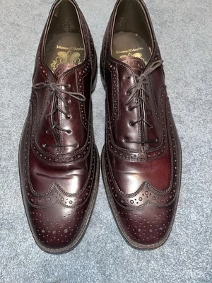 Oxblood Johnston & Murphy Aristocraft Wingtip Shoes 11 US Crown Handmade - Image 1 of 4