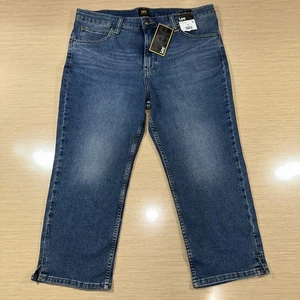 Pantalones de mezclilla Lee 23” capri para mujer Wild Charge azul mamá talla 16 34x23 aspecto clásico nuevos con etiquetas - Imagen 1 de 17