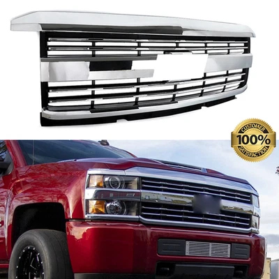 Front Grille Chrome For 2015-2019 Chevrolet Silverado 2500HD 3500HD LTZ 23335298 - Image 1 of 4