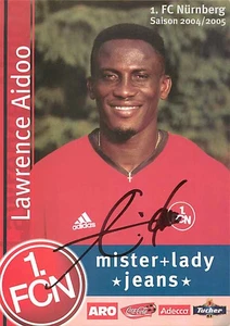 Lawrence Aidoo Original Autogrammkarte 1. FC Nürnberg - ca.10cm x 15cm - Bild 1 von 2
