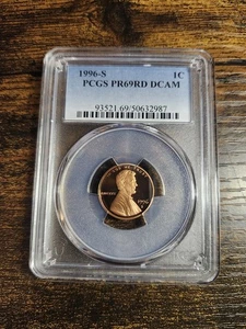 1996-S 1C Proof Lincoln Cent Coin PCGS PR69RD DCAM Penny - Picture 1 of 2
