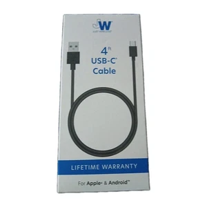USB-A Kabel - Schwarz - Open BoxJust Wireless 4' TPU Typ-C zu - Bild 1 von 3