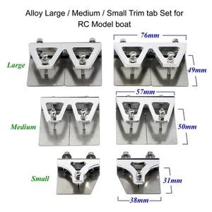 Alloy Large / Medium / Small Trim tab Set for RC Model boat - Picture 1 of 19