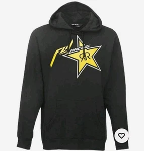 Fly Racing Rockstar Energy Black Hoodie Men’s S Thumbhole BMX Moto Motocross - Picture 1 of 8