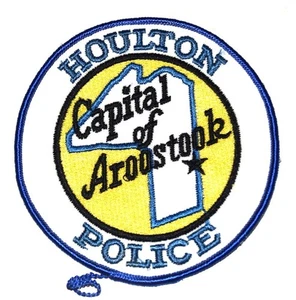 Parche de policía de Houlton Maine Me contorno en forma de estado capital del condado de Arostook 1D - Imagen 1 de 1