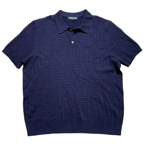 PJ Paul Jones Shirt Mens 2XL Viscose Cable Knit Button Up Short Sleeve - Picture 1 of 6