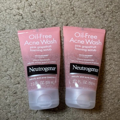 2x Neutrogena Oil Free Pink Grapefruit Acne Facial Scrub Salicylic Acid 2 fl. oz - Image 1 of 2