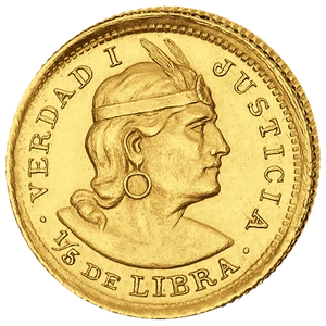 Goldmünze 1/5 Libra Indianerkopf (1906-1969). Dvd-Dokumentation - Bild 1 von 2