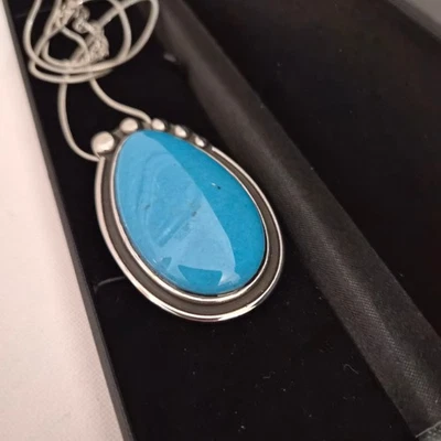 Sleeping Beauty Howlite pendant  in Silver tone - Image 1 of 4