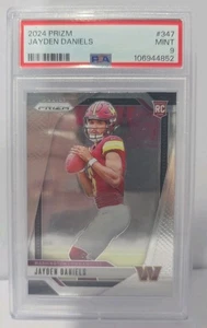 2024 Panini Prizm JAYDEN DANIELS Rookie Base PSA 9 Commanders #347 RC - Picture 1 of 2