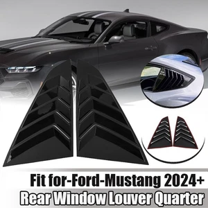 Fits Ford Mustang S650 GT Dark Horse 2024+ Black Side Quarter Window Louver Rear - Picture 1 of 12
