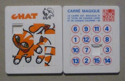 Anciens Jeux taquins : CHAT et CARRE MAGIQUE + Cartes Fulmen - Photo 1/4