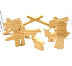 Krippe Set - Heiliges Land 9-teiliges Set Holz Handarbeit 1993 - Bild 1 von 3