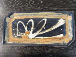 Wortman Pottery Rectangular MC Serving Platter/Dish 16.5”x8” Artist Signed PO-Ex - Picture 1 of 5