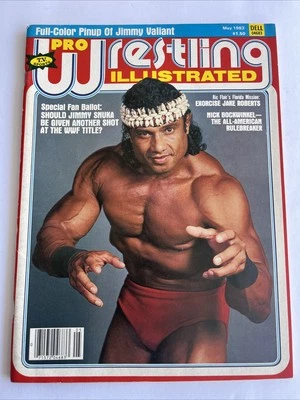 REVISTA ILUSTRADA DE LUCHA LIBRE PROFESIONAL MAYO 1983 JIMMY SUPERFLY SNUKA PÓSTER VALIENTE Foto 1 de 4