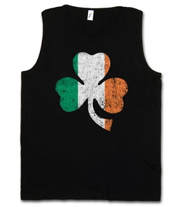 SHAMROCK IRISH FLAG TANK TOP - Cloverleaf Irland Ireland Kleeblatt Fahne T-Shirt - Picture 1 of 2