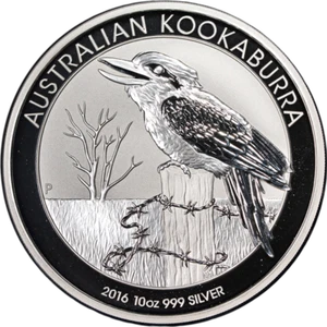 2016 Australia 10 Ounce Silver $10 Kookaburra .999 Fine - Picture 1 of 2