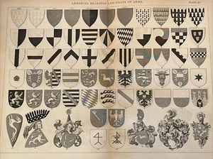 Antique Print Coats of Arms German Confederation Heraldry - Picture 1 of 12