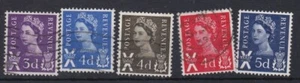 Scotland - 5 used pre-decimal Machin stamps - Picture 1 of 1