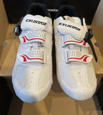 Zapato de carretera Exustar E-SR403, blanco, talla 10,5 zapatos de ciclismo Foto 1 de 4