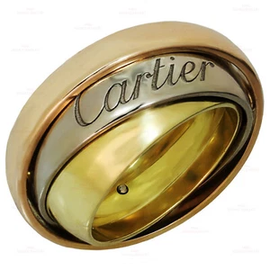 CARTIER Trinity 18k Tri-Gold Band Ring Papers - Picture 1 of 7