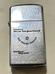 Early Zippo Advertising Cigarette Lighter Delco New Departure Red Phone Service - Picture 1 of 7