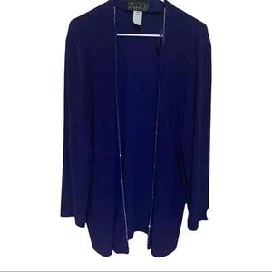 Alex Evenings Pullover blau Kristall gefüttert vorne offen - Bild 1 von 5