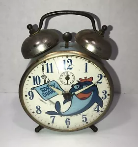 RARE 1969 Vintage Charlie tuna alarm clock all original ~ windup 2 bell - Picture 1 of 10