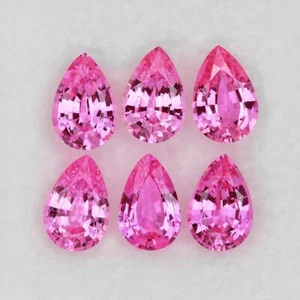 JUEGO DE ZAFIRO ROSA RICO CEILÁN CORTE PERA CALIBRADO 6x4mm 2,64 cts/6 piezas - Imagen 1 de 1