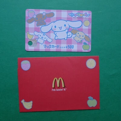Cinnamoroll 2006 MacDonald gift card + sleeve Used balance 0 Japanese Plaid - Image 1 of 3