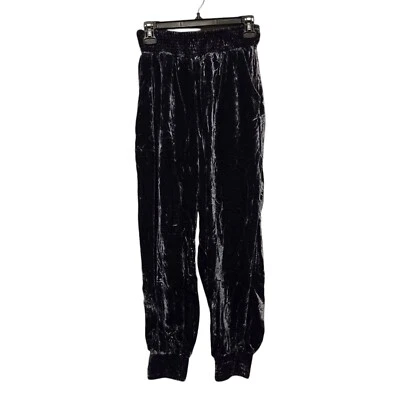 Pantalones Jogger Anthropologie Gloria Terciopelo Pequeño Cintura Ajustada Bolsillos Azul Gris Boho Foto 1 de 4
