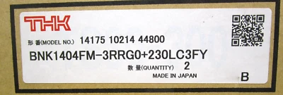 THK PRECISION BALL SCREW BNK1404FM-3RRG0+230LC3FY TWO PER BOX FREE SHIPPING Q=2 - Image 1 of 3