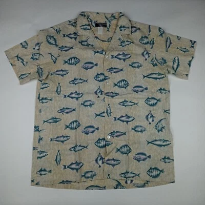 KONA COAST Hawaiian Shirt Fish Print Made In Hawaii Men's Size XL Button Up - Image 1 of 4