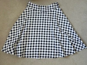 Blue and White Spotty Skirt Size 14 Lined Rockerbilly Style - Picture 1 of 6