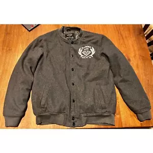Mens Diamond Supply Co. Gray Grey Medium Bomber Jacket Dimond Life Est. 98  - Picture 1 of 10