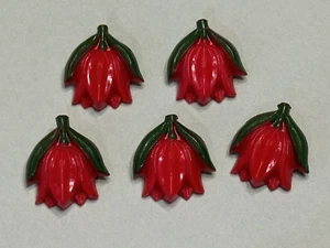 Vintage Latest Style 5 HP Plastic 3D TULIPS Realistic Plastic Buttons 3/4” - Imagen 1 de 5