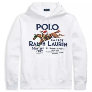 Polo Ralph Lauren Men's SZ 4XL-Tall White Equestrian Riding Academy Hoodie - Picture 1 of 3
