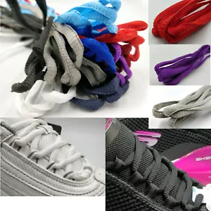 Oval Trainer Laces Shoelaces Coloured Semi Round Laces Boots 7mm Chunky Pair - Picture 1 of 25