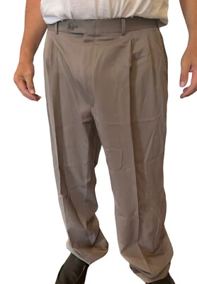 PANTALONES PLISADOS VINTAGE BURBERRYS BURBERRY MARRÓN CLARO LANA MACIZA 40 Foto 1 de 4